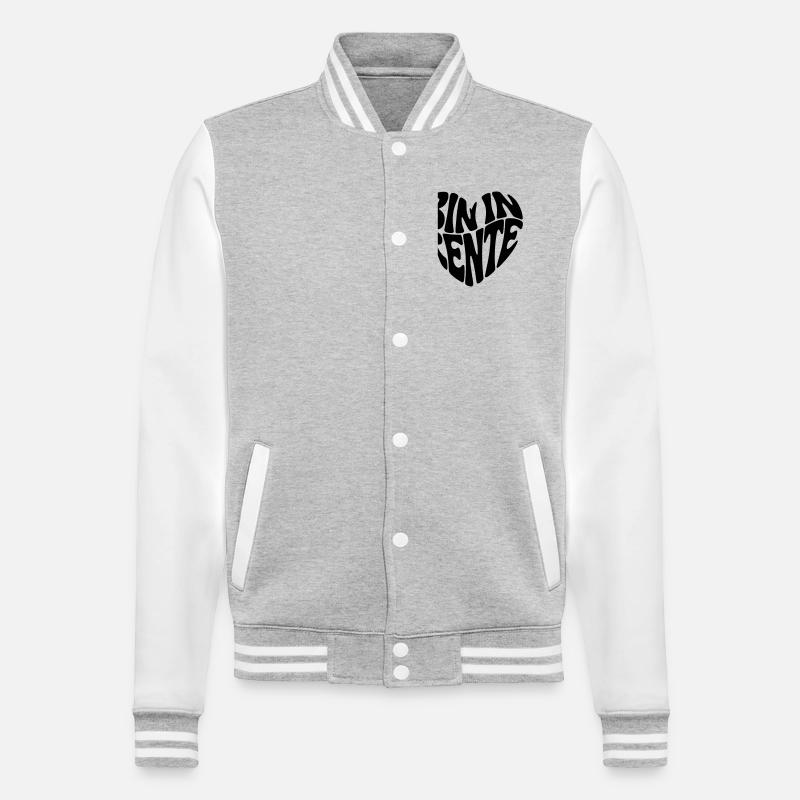 Bin in Rente - College-Sweatjacke - Grau meliert/Weiß