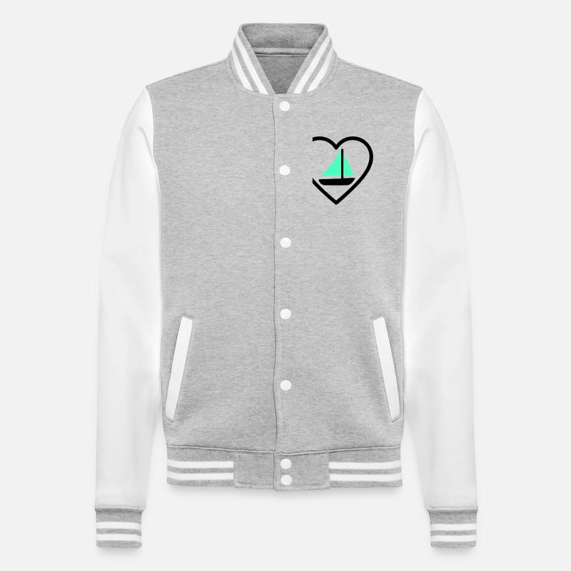 Cuore Vela – Passione Navigazione - College Sweat Jacket - heather grey/white