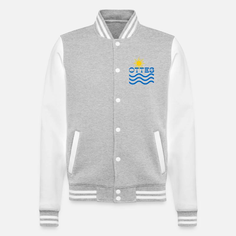 Kottes Sun Waves - College Sweat Jacket - heather grey/white