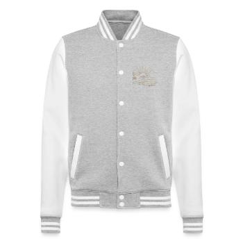 Sunset - College Sweat Jacket - heather grey/white - Front - Nik (191cm) & Marisol (170cm)