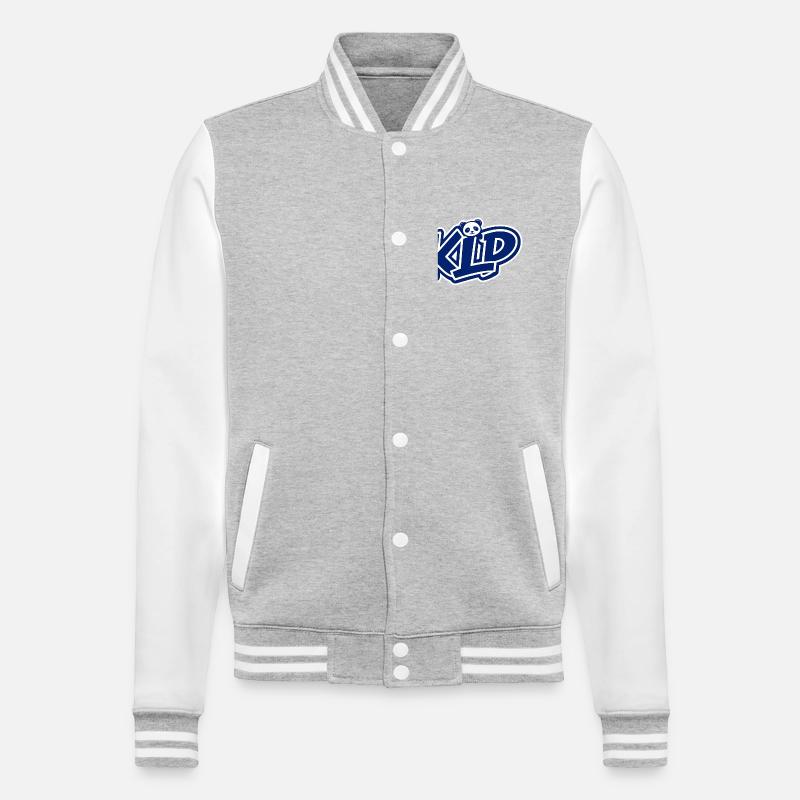blue - College Sweat Jacket - heather grey/white