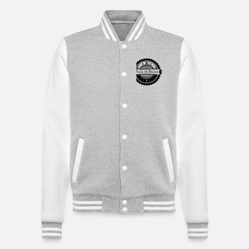Plaja de Palma - schwarze Version - College-Sweatjacke - Grau meliert/Weiß