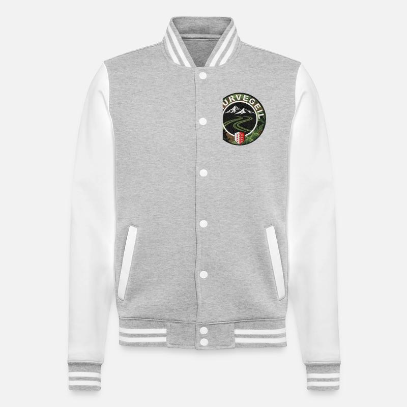 Curve Valais Alps Motorcycle Patch - College Sweat Jacket - heather grey/white