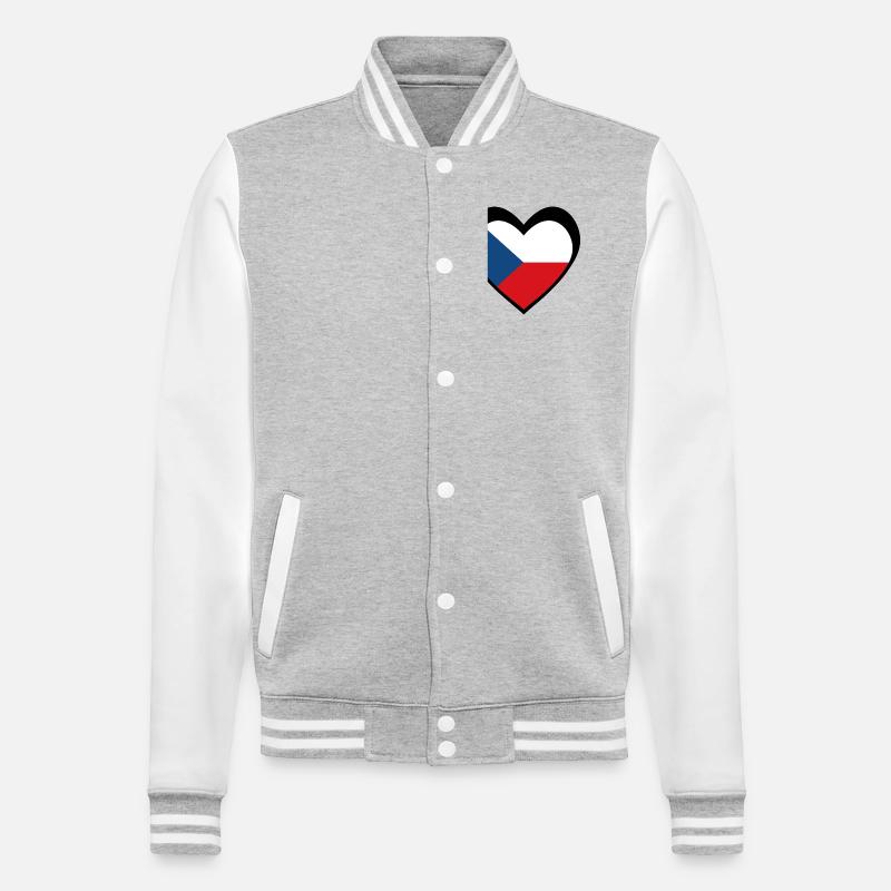 Černé Srdce Česko - College Sweat Jacket - heather grey/white