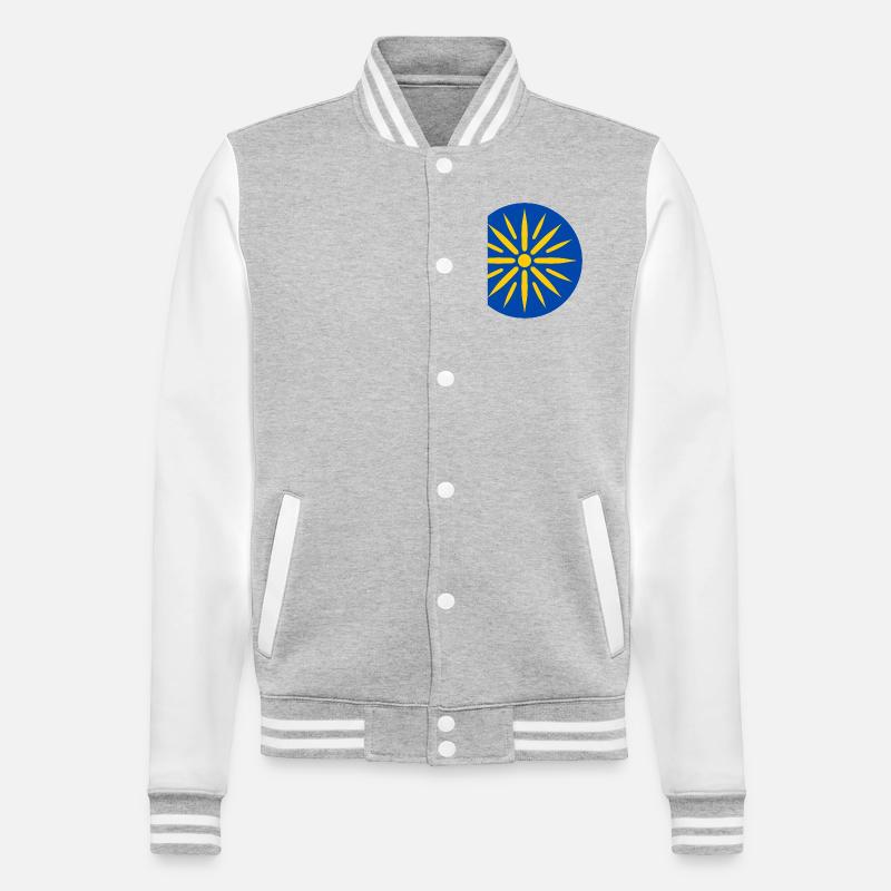 Blue sun in rays - College Sweat Jacket - heather grey/white