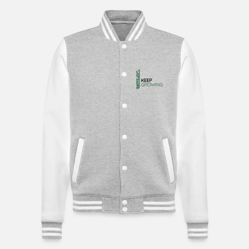 Monstera – Weiter wachsen - College-Sweatjacke - Grau meliert/Weiß