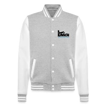 Munich Riversurfing München Surfer - College-Sweatjacke - Grau meliert/Weiß - Vorne - Nik (191cm) & Marisol (170cm)