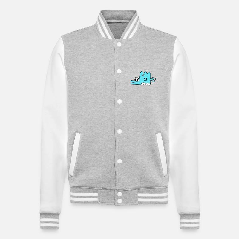 Cindor der Drache - College-Sweatjacke - Grau meliert/Weiß