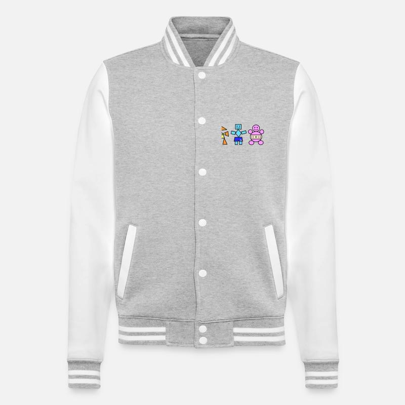 Geometric Trio Playful Figures,  One point  - College Sweat Jacket - heather grey/white