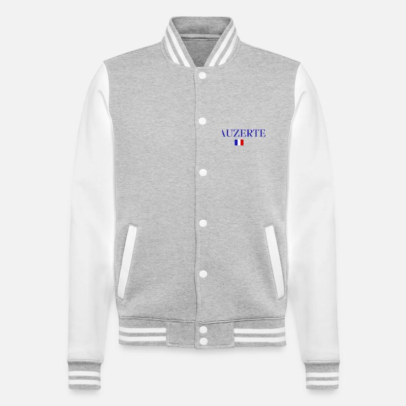 LAUZERTE-Conception du drapeau français. - Veste Teddy - gris chiné / blanc