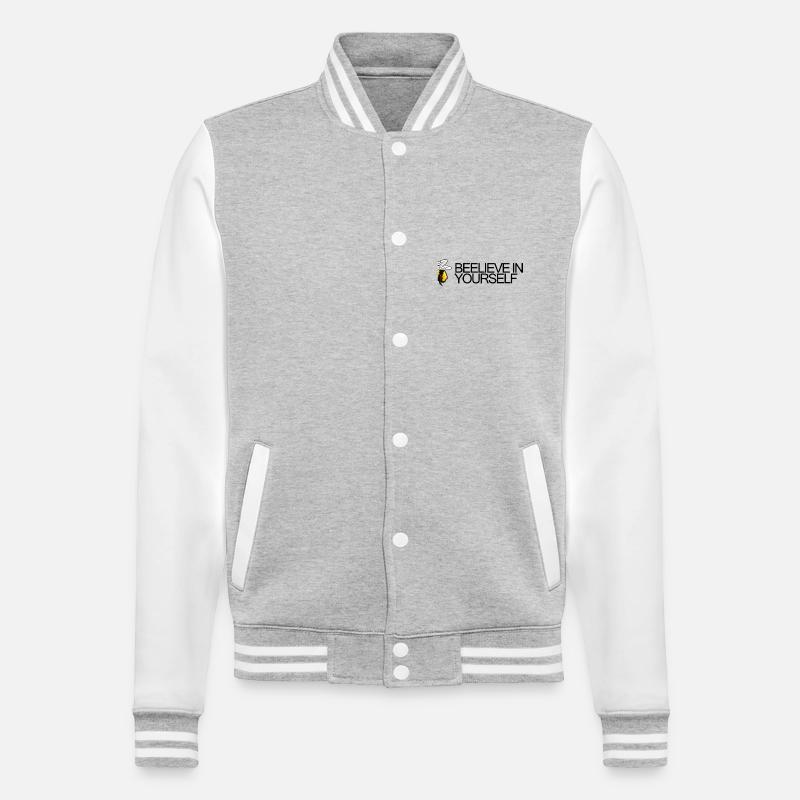 Hummel – Glaub an dich selbst - College-Sweatjacke - Grau meliert/Weiß