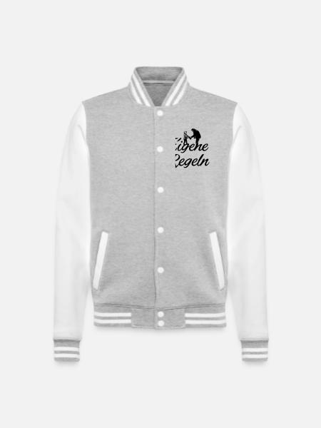 Father and Child Silhouette - College Sweat Jacket - heather grey/white