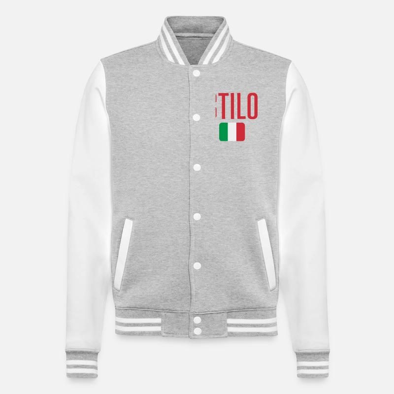 Stilo Italy Flag Emblem - College Sweat Jacket - heather grey/white