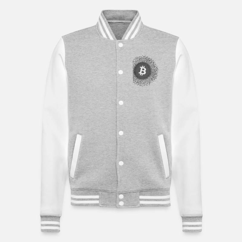 Bitcoin Net Mandala - College Sweat Jacket - heather grey/white