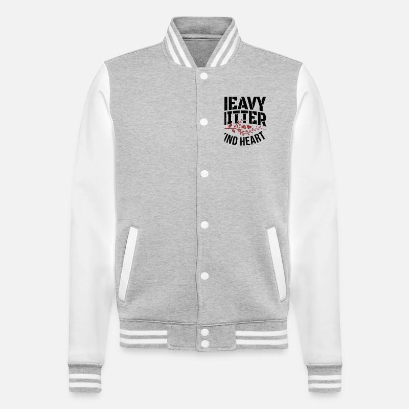 Gros Poids - Veste Teddy - gris chiné / blanc