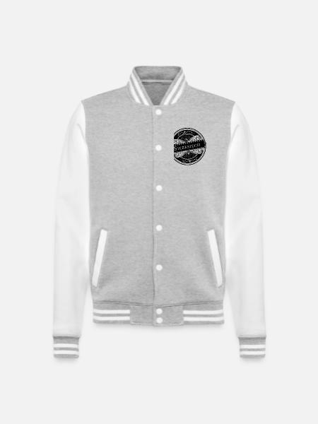 SIEBESIECH - Schweizer Bezeichnung für cooler Typ - College-Sweatjacke - Grau meliert/Weiß