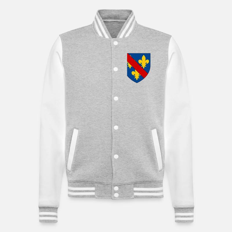 Blason du Bourbonnais - Veste Teddy - gris chiné / blanc