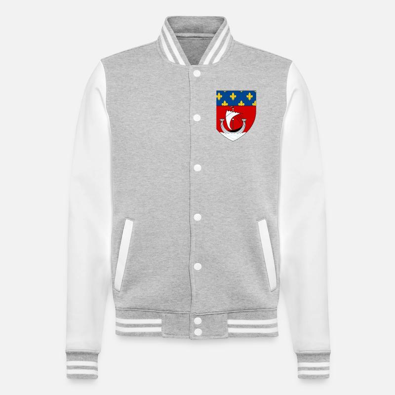 Blason héraldique de Paris - Veste Teddy - gris chiné / blanc