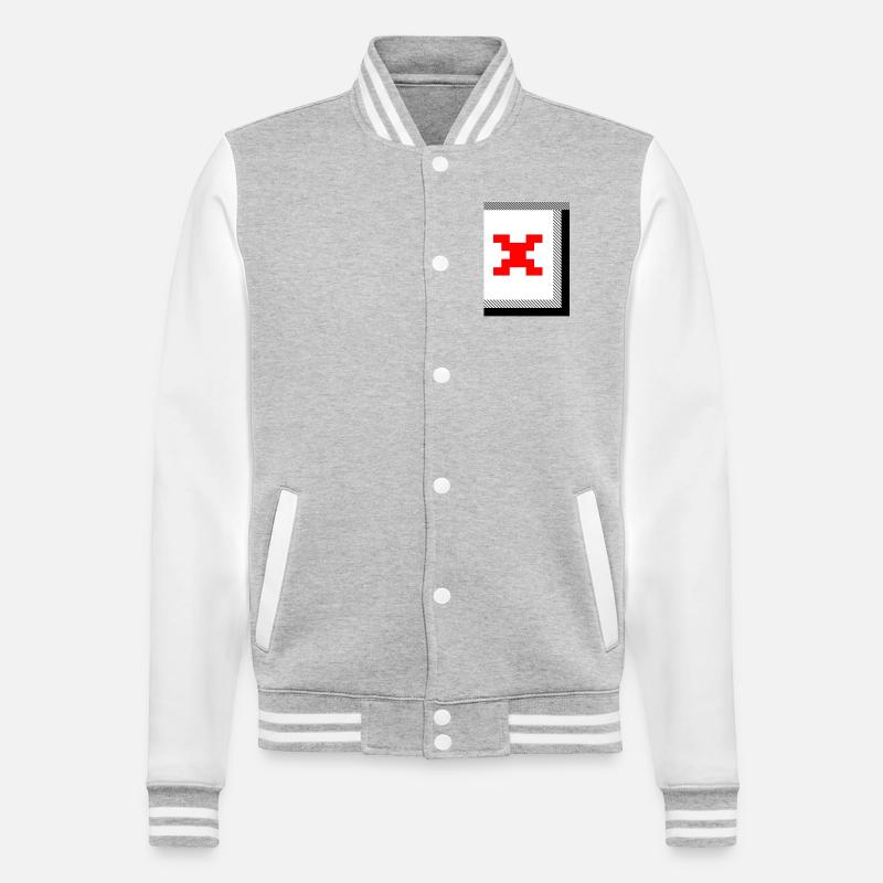Missing Image – File Not Found - College-Sweatjacke - Grau meliert/Weiß