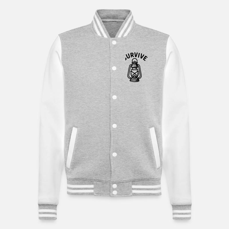 Survive - lantern - College Sweat Jacket - heather grey/white