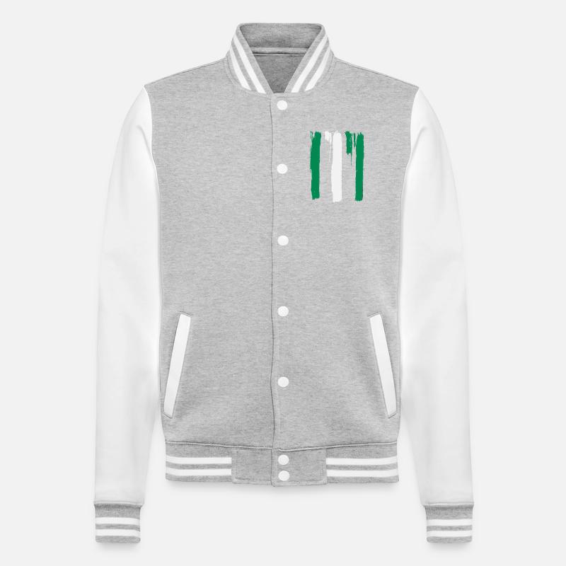 Drapeau du Nigéria - Veste Teddy - gris chiné / blanc