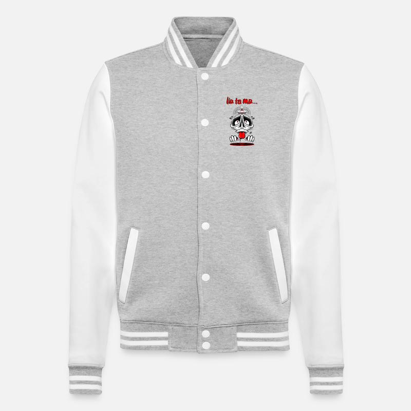 Mysterious skull with triangle - College Sweat Jacket - heather grey/white