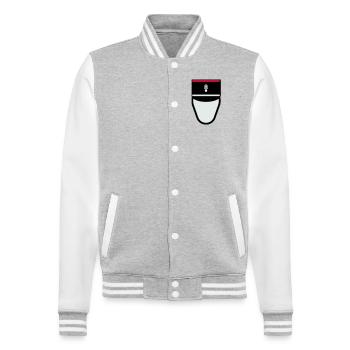 Gendarm Képi G.R. (Republikanischer Gendarm) - College-Sweatjacke - Grau meliert/Weiß - Vorne - Nik (191cm) & Marisol (170cm)
