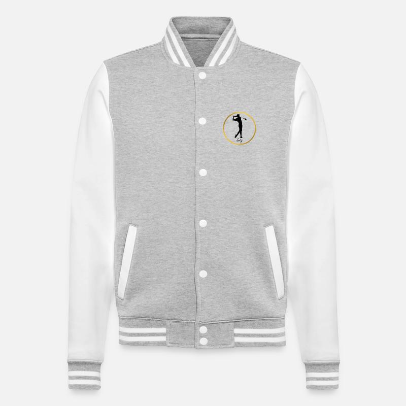 Golf - College-Sweatjacke - Grau meliert/Weiß
