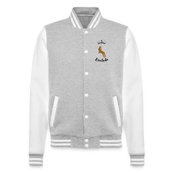 Suspended climber - College Sweat Jacket - heather grey/white - Front - Nik (191cm) & Marisol (170cm)