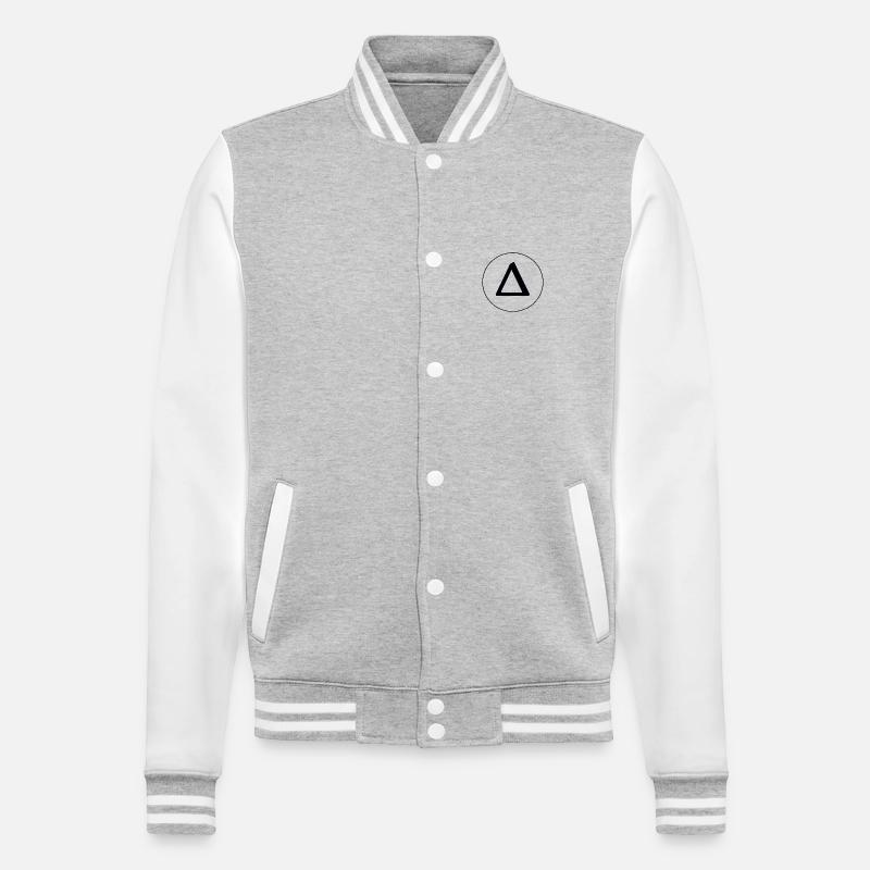 Delta - College-Sweatjacke - Grau meliert/Weiß