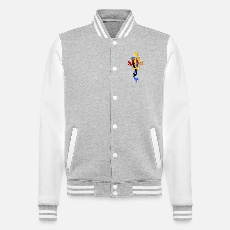 Schlangenbogen in stilisierten Farben - College-Sweatjacke - Grau meliert/Weiß