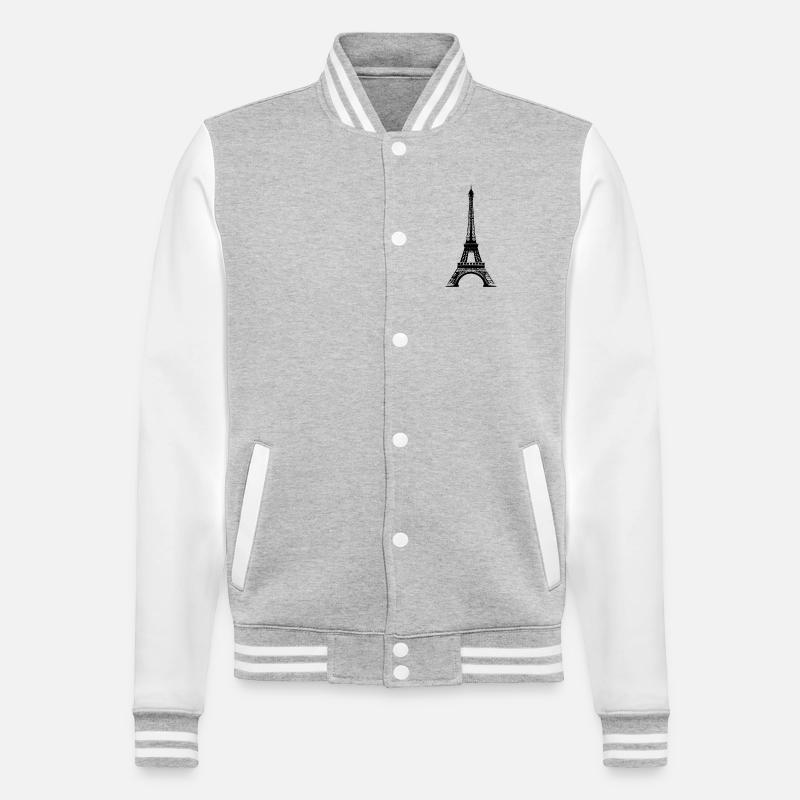 Eiffel tower - College Sweat Jacket - heather grey/white