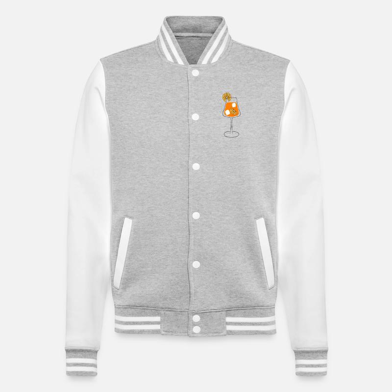 Spritz Glas - College-Sweatjacke - Grau meliert/Weiß