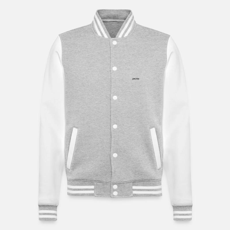 Amore - College Sweat Jacket - heather grey/white