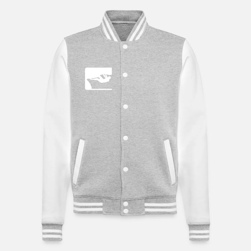 Outdoor Boulderer - College-Sweatjacke - Grau meliert/Weiß