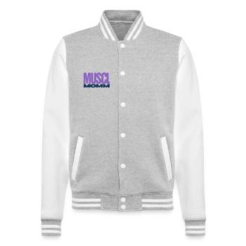 Muscle Mommy Premium T-Shirt - Veste Teddy - gris chiné / blanc - Devant - Nik (191cm) & Marisol (170cm)