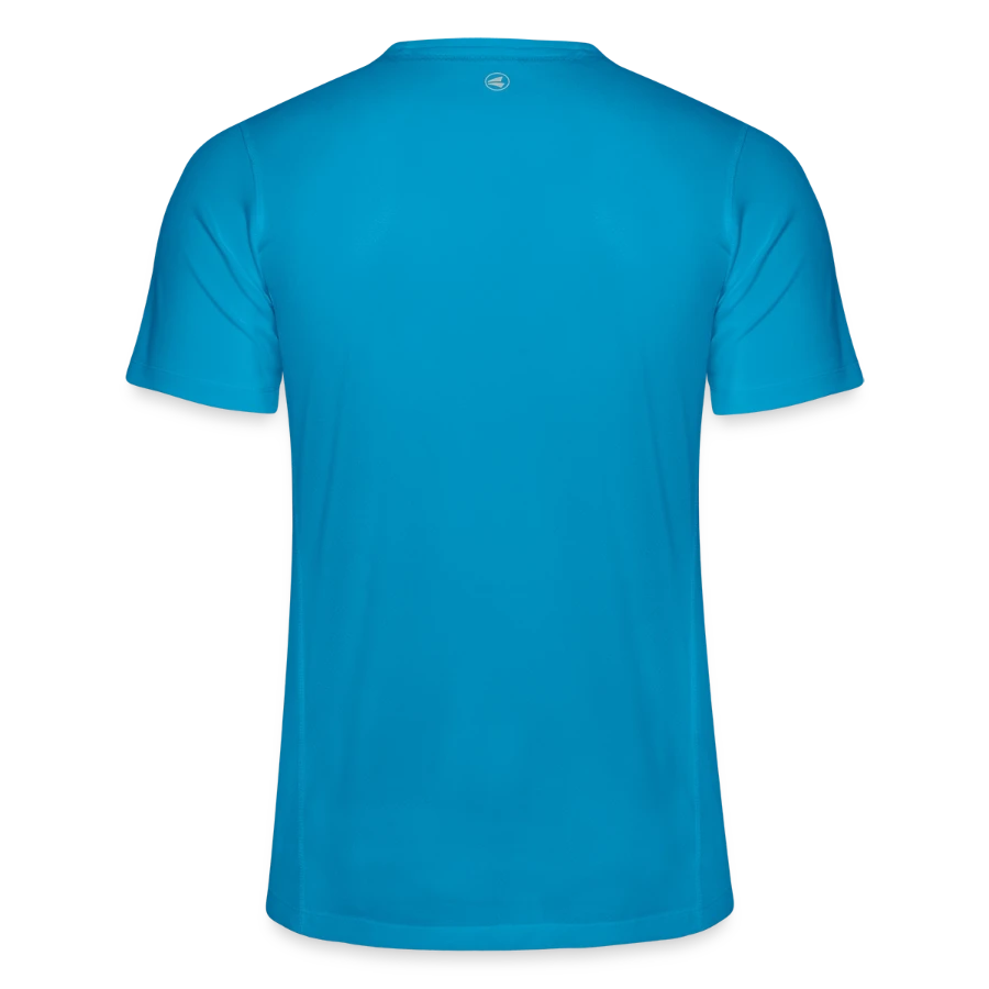 Grindelwald badge on a jako teenager's t-shirt run 2.0 , sapphire blue, back