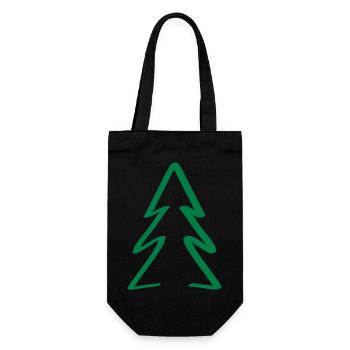 baum weihnachten - Geschenkbeutel für Flaschen - Schwarz - Vorne