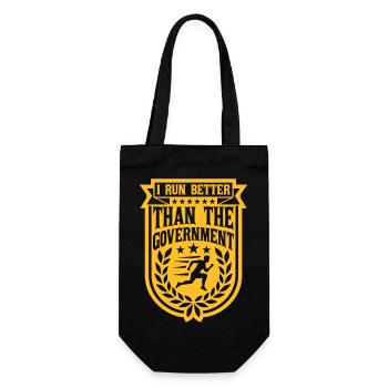 run better than government - Gift Bag for Bottles - black - Front