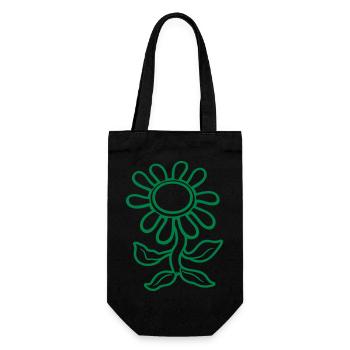 Tanzende Kleine Sonnenblume Blume Hübsch Blümchen - Geschenkbeutel für Flaschen - Schwarz - Vorne