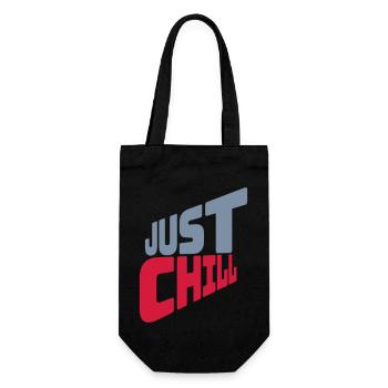 Just Chill Text Logo - Gift Bag for Bottles - black - Front