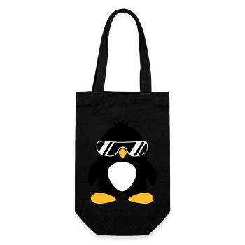 Cool oiseau pingouin chef mignon avec des lunettes de soleil - Sac à bouteille - noir - Devant