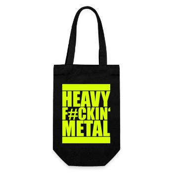 Heavy F#ckin' Metal Hard Rock Music Text Fun Zitat - Geschenkbeutel für Flaschen - Schwarz - Vorne