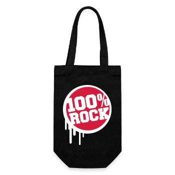 100 % Prozent Rock Musik Stempel Graffiti Tropfen - Geschenkbeutel für Flaschen - Schwarz - Vorne