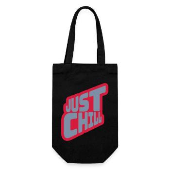Just Chill Text Logo - Geschenkbeutel für Flaschen - Schwarz - Vorne