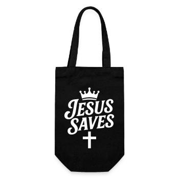 Jésus sauve la croix - Sac à bouteille - noir - Devant