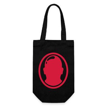 Silhouette Bald Man Logo - Gift Bag for Bottles - black - Front