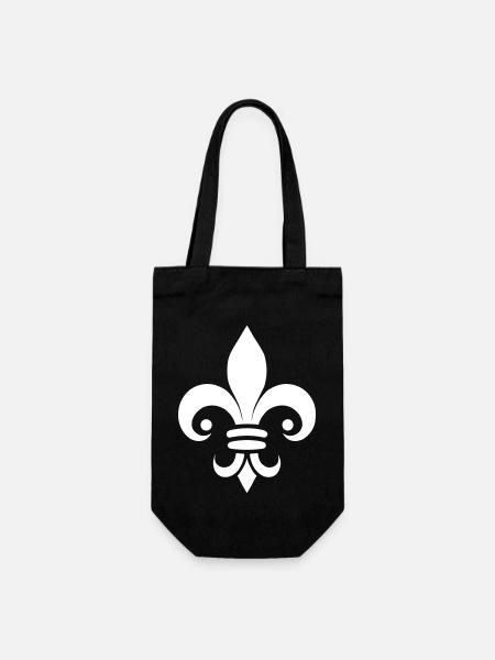 Schlichtes Fleur de lys Design - Geschenkbeutel für Flaschen - Schwarz