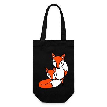 2 Amis Renards Roux Renard Deux Animaux Sauvages Équipe - Sac à bouteille - noir - Devant
