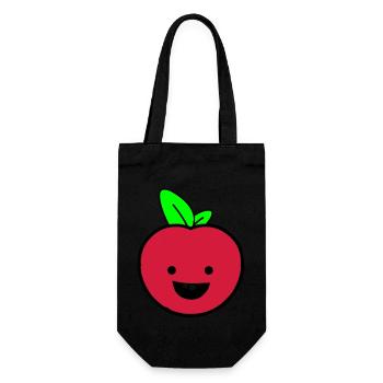 apple smile - Gift Bag for Bottles - black - Front